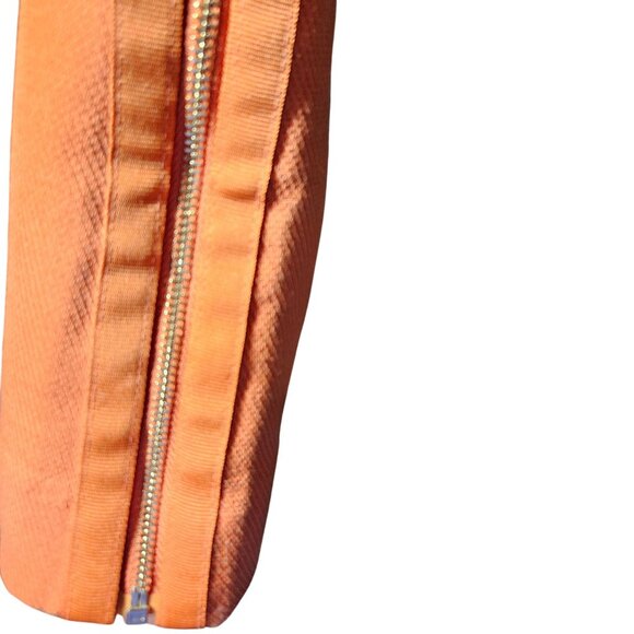 Ann Taylor Petite 2P Orange Textured Mini Skirt With Side Zipper - Picture 3 of 5